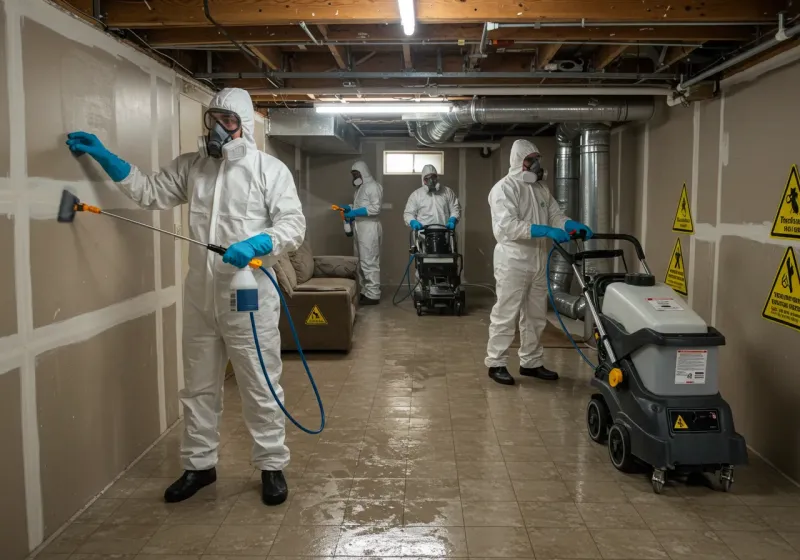 Basement Moisture Removal and Structural Drying process in Lahaina, HI